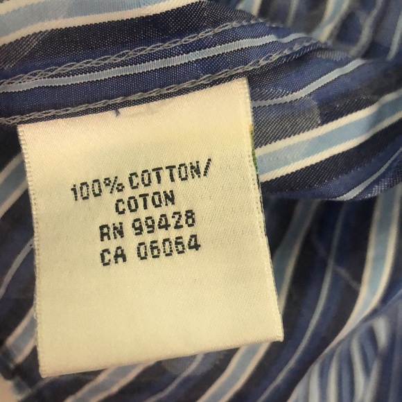 Bucatchi Uomo Men's Shaped Fit Long Sleeve Button Down Blue Strip Shirt L - Picture 6 of 11